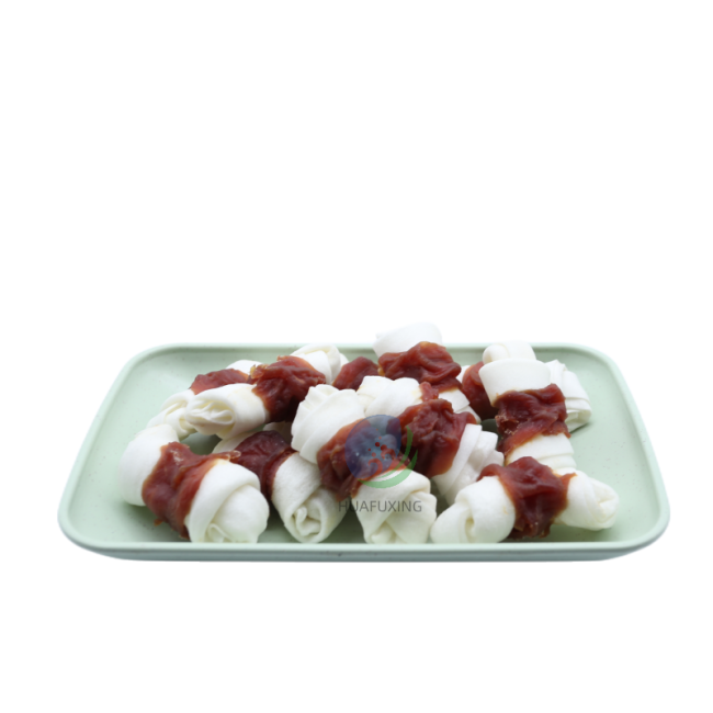 duck wrapped knotted rawhide 5 inch